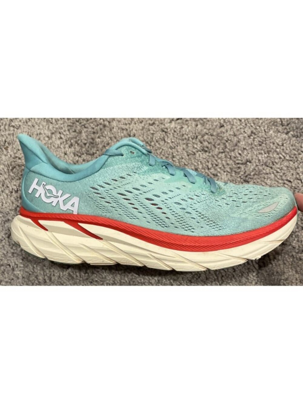 Hoka One One Clifton 8 Womens Size 9B US Blue Running Athletic Shoes